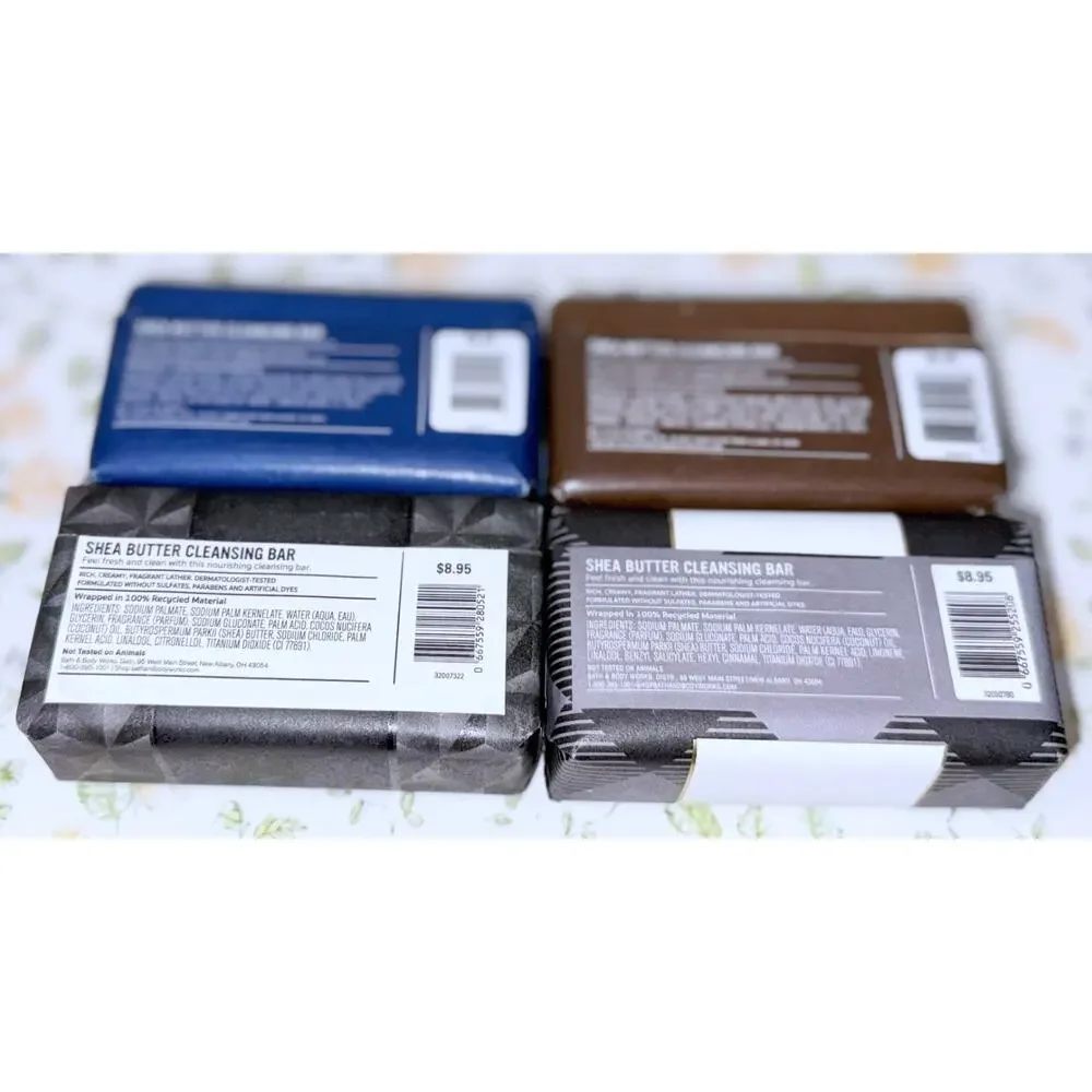 Bath & Body Works 5oz Men's Collection Variety Shea Butter Cleansing Bar Soap x4